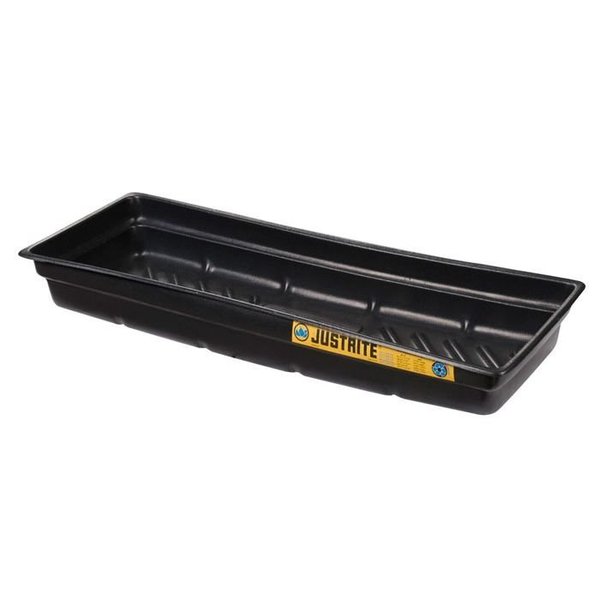Justrite 46"W x 16"D x 5.5"H, 12 Gallon Spill Capacity, Spill Tray for Indoor/Outdoor Use, Black - 28715 28715